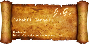 Jakabfi Gergely névjegykártya